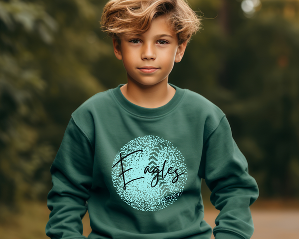 Personalized Faded Softball Sweatshirt Youth Size
