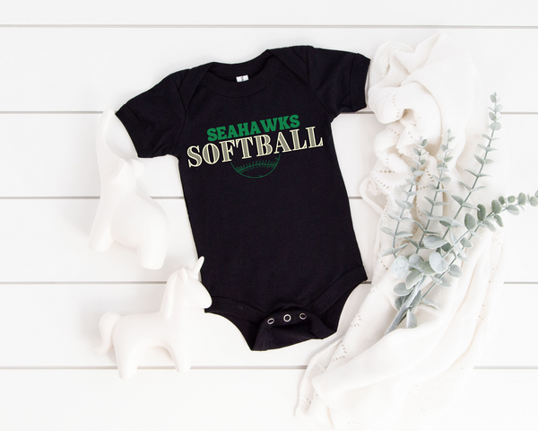 Vintage Softball Baby Bodysuit