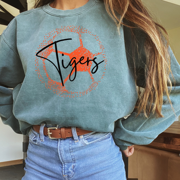 Personalized Faded Soccer Comfort Color Sweatshirt