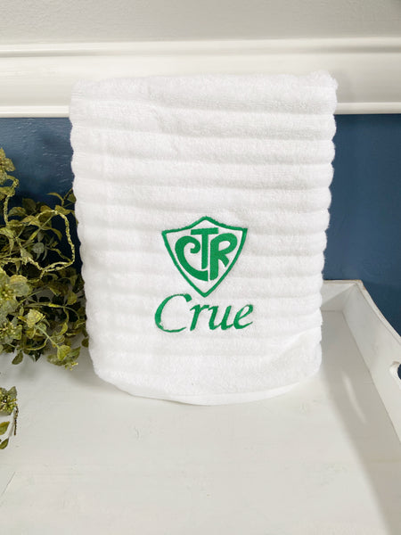 Personalized Embroidery CTR Ribbed Baptism Towel