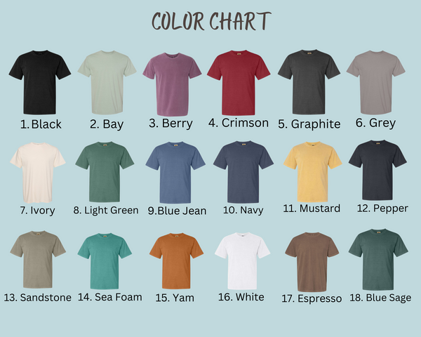 Personalized State Embroidered Comfort Color Tee