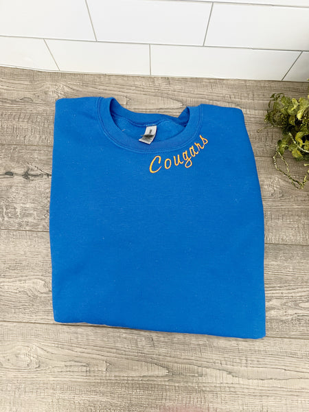 Collar Embroidered Personalized Mascot Sweatshirt