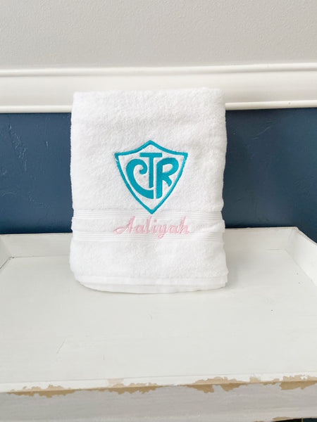 Personalized Embroidery CTR Classic Baptism Towel