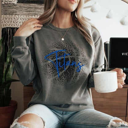 Personalized Faded Basketball Comfort Color Sweatshirt