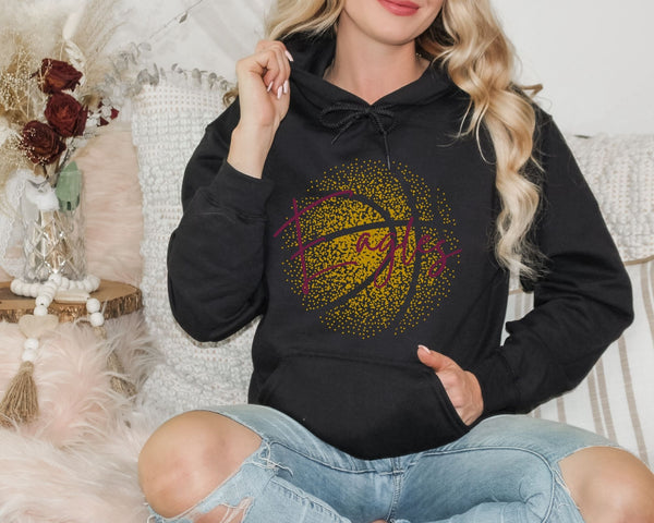 Personalized Faded Basketball Hoodie