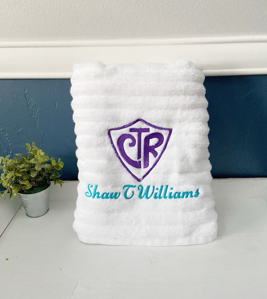 7  Personalized Embroidery CTR Baptism Towel