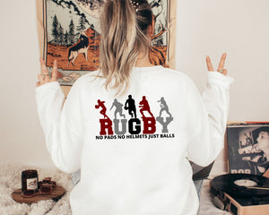 BACK PRINT Crewneck Sweaters Unisex Rugby