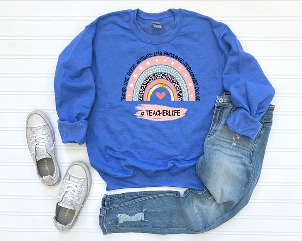 Teacherlife Rainbow Sweatshirts
