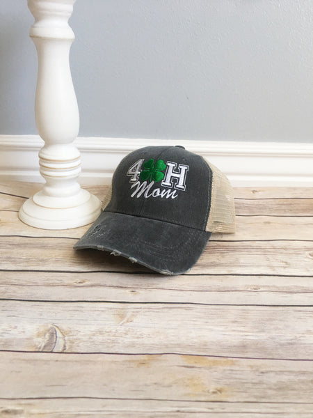 Custom Embroidered 4-H Mom Trucker Hat